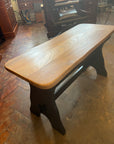 Solid Oak Wavy Edge Trestle 2 Seater Bench / Coffee Table (SKU56)