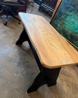 Solid Oak Wavy Edge Trestle 2 Seater Bench / Coffee Table (SKU56)