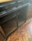 Vintage Oak Wooden Sideboard Painted Black Base (SKU059)