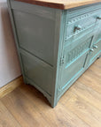 Vintage Oak Sideboard Green/White (SKU028)