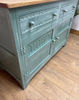 Vintage Oak Sideboard Green/White (SKU028)