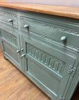 Vintage Oak Sideboard Green/White (SKU028)