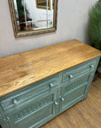 Vintage Oak Sideboard Green/White (SKU028)
