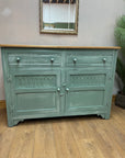 Vintage Oak Sideboard Green/White (SKU028)