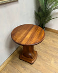 Vintage Art Deco Figured Walnut Pedestal Occasional Side Table (SKU91)