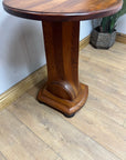 Vintage Art Deco Figured Walnut Pedestal Occasional Side Table (SKU91)