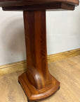Vintage Art Deco Figured Walnut Pedestal Occasional Side Table (SKU91)