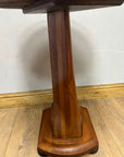 Vintage Art Deco Figured Walnut Pedestal Occasional Side Table (SKU91)