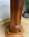 Vintage Art Deco Figured Walnut Pedestal Occasional Side Table (SKU91)