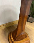 Vintage Art Deco Figured Walnut Pedestal Occasional Side Table (SKU91)