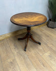 Vintage Mahogany Pedestal Side Table On Castors (SKU87)