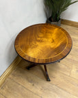 Vintage Mahogany Pedestal Side Table On Castors (SKU87)