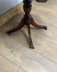 Vintage Mahogany Pedestal Side Table On Castors (SKU87)