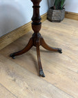 Vintage Mahogany Pedestal Side Table On Castors (SKU87)