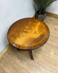 Vintage Mahogany Pedestal Side Table On Castors (SKU87)