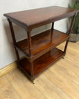 Vintage Mahogany Buffet 3 Tier Trolley on Castors (SKU81)