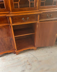 Vintage Yew Wood Glazed Bookcase Display Cabinet (SKU71)