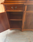 Vintage Yew Wood Glazed Bookcase Display Cabinet (SKU71)