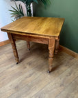 Antique Pine Small Dining Table With Drawer (SKU32)