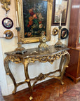 Italian Rococo Revival Style Marble Top Console Table (SKU242)