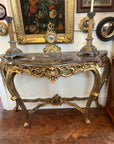 Italian Rococo Revival Style Marble Top Console Table (SKU242)