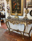 Italian Rococo Revival Style Marble Top Console Table (SKU242)