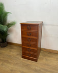 Vintage Yew Wood Suspension 3 Drawer Filing Cabinet (SKU136)