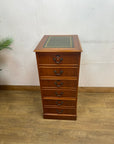 Vintage Yew Wood Suspension 3 Drawer Filing Cabinet (SKU136)