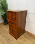 Vintage Yew Wood Suspension 3 Drawer Filing Cabinet (SKU136)