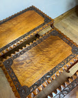 Vintage Nest of 4 Tables Carved Teak Wood (SKU63)