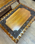 Vintage Nest of 4 Tables Carved Teak Wood (SKU63)