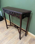 Narrow Mahogany Carved Console Table (SKU221)