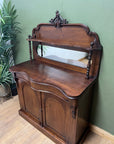 Antique Victorian Mahogany Chiffonier With Mirror (SKU053)
