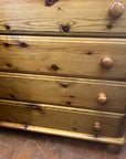 Pine Chest Of Five Drawers On Bun Feet (SKU156)
