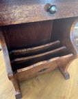 Oak Side Table / Magazine Rack and Single Drawer (SKU74)