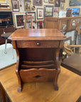Oak Side Table / Magazine Rack and Single Drawer (SKU74)