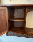 Vintage Wall Unit With Carved Cabinet Door and Shelf (SKU38)