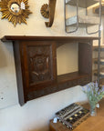 Vintage Wall Unit With Carved Cabinet Door and Shelf (SKU38)