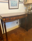 Mahogany Inlaid Bow Fronted Console Table On Fluted Legs Single Drawer (SKU222)