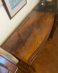 Mahogany Inlaid Bow Fronted Console Table On Fluted Legs Single Drawer (SKU222)