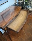 Mahogany Inlaid Bow Fronted Console Table On Fluted Legs Single Drawer (SKU222)