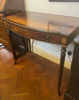 Mahogany Inlaid Bow Fronted Console Table On Fluted Legs Single Drawer (SKU222)