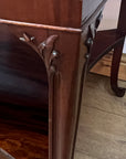 Antique Two Tier Occasional Table Delicate Marquetry Slender Cabriole Legs (SKU76)