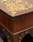 Antique Two Tier Occasional Table Delicate Marquetry Slender Cabriole Legs (SKU76)