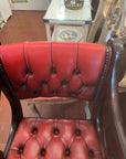 Regency Style Mahogany Red Leather Button Back Desk Armchair (SKU121)