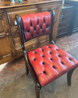 Regency Style Mahogany Red Leather Button Back Desk Chair (SKU122)