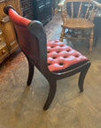 Regency Style Mahogany Red Leather Button Back Desk Chair (SKU122)