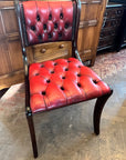Regency Style Mahogany Red Leather Button Back Desk Chair (SKU122)