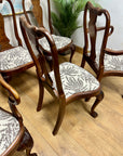 Burr Walnut Carved Dining Table Cabriole Legs on Ball Claw Supports With 6 Chairs(SKU27)
