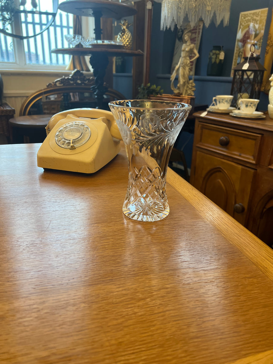 Vintage Crystal Vase 17cm  (SKU668)